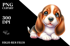 Watercolor Baby Basset Hound PNG Product Image 2