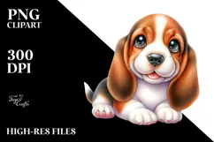 Happy Baby Basset Hound PNG Product Image 2