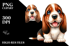 Happy Baby Basset Hound PNG Product Image 2