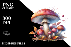 Magical Mushroom Watercolor, PNG Product Image 2