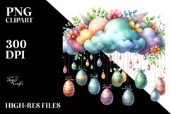 Colorful Cloud with Easter Eggs PNG Product Image 2