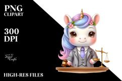 Watercolor Baby Unicorn Lawyer | Clipart Product Image 2