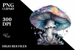 Detailed Glossy Celestial Mushroom PNG Product Image 1