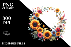 Watercolor Vibrant Floral Sunflower | Clipart Product Image 2