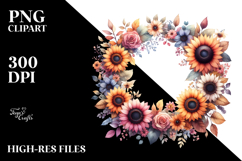 Colorful Vibrant Sunflower Frame | Sublimation Clipart Product Image 2