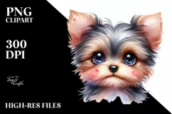 Baby Yorkipoo Watercolor Clipart Product Image 3