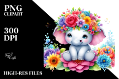 Vibrant Elephant Flower Crown | Clipart Product Image 2