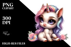 Cute Unicorn Posing Johnny Bravo |Clipart Product Image 1