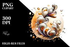 Abstract -Like Snapdragon with Golden Insertions PNG Product Image 2
