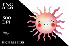 Very Simple Pinkish Whimsical Sun PNG Product Image 2