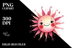 Very Simple Pinkish Whimsical Sun PNG Product Image 2