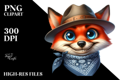 Funny Baby Fox with Hat PNG Product Image 2