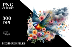 Colorful Bird Painting PNG Product Image 2