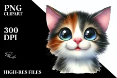 Happy Cat Portrait, Digital PNG Product Image 3