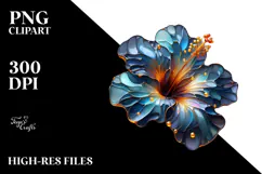 Abstract -Like Hibiscus with Golden Insertions PNG Product Image 2