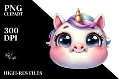Expressive Baby Face Unicorn, Transparent PNG Product Image 2