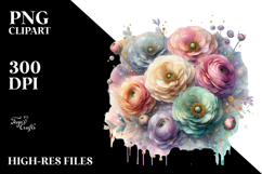 Colorful Ranunculus Diamond PNG Product Image 2