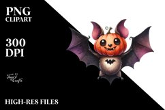 Funny Watercolor Halloween Bat | Clipart Product Image 1