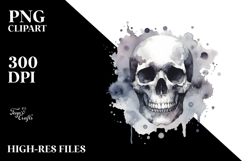 Washed Watercollor Skull PNG Product Image 2