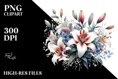 Colorful Washed Watercolor Lily Frame | Sublimation Clipart Product Image 2