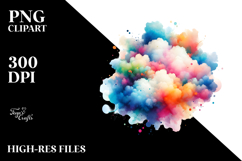 Colorful Washed Abstract Cloud PNG Product Image 2