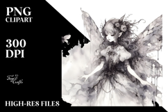 Whimsical Gothic Fairy Illustration, High-Res PNG Product Image 2