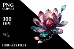 Glossy Magnolia Watercolor Clipart Product Image 3
