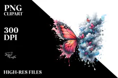 Butterfly made of splashes PNG Product Image 2
