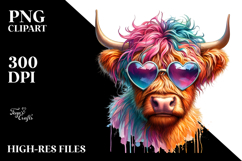 Detailed Highland Calf, Watercolor PNG Product Image 2