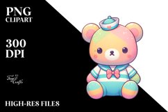 Pastel Bear Sailor Suit White | Sublimation | Clipart Product Image 1