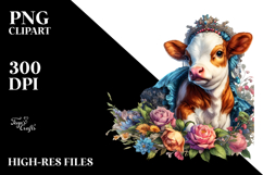 Colorful Baby Cow in Elizabethan Court, PNG Product Image 2