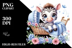 Colorful Baby Zebra Watercolor | Clipart Product Image 1