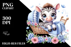 Colorful Baby Zebra Watercolor | Clipart Product Image 2