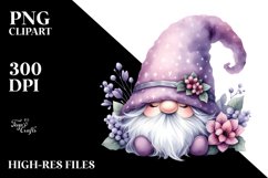 Cute GNOME with Lilac PNG Product Image 2