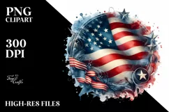 Sublimation Detailed Flag USA Colors Clipart Product Image 3