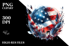 Sublimation Detailed Flag USA Colors Clipart Product Image 2