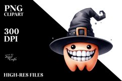 Funny Watercolor WIMSICAL Haloween Hat Smile | Sublimation Product Image 3