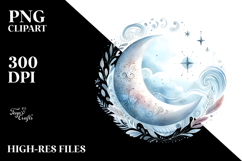 Simple Whimsical Half Moon Moon PNG Product Image 2