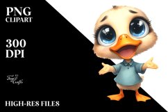 Expressive Duck with Big Eyes|Clipart Product Image 1