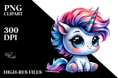 Cute Unicorn with Cool Haircut, PNG Product Image 2
