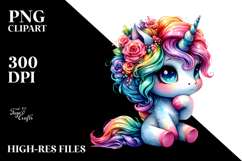 Cute Unicorn with Cool Haircut, PNG Product Image 2