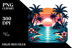 Tropical Island Sunset, PNG Product Image 2