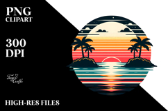 Tropical Island Sunset, PNG Product Image 2