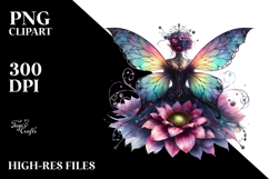 Gothic Fairy on Flower PNG Product Image 2