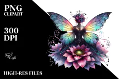 Gothic Fairy on Flower PNG Product Image 2