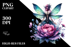 Gothic Fairy on a Flower PNG Product Image 2
