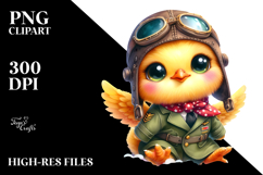 Smiling Baby Chicken with Aviator Suit, Transparent PNG Product Image 2