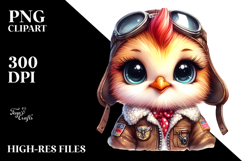 Smiling Chicken in Aviator Suit, PNG Product Image 2