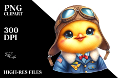 Smiling Chicken in Aviator Suit, PNG Product Image 2