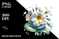 Primrose Made of , Watercolor Splash PNG Product Image 2
